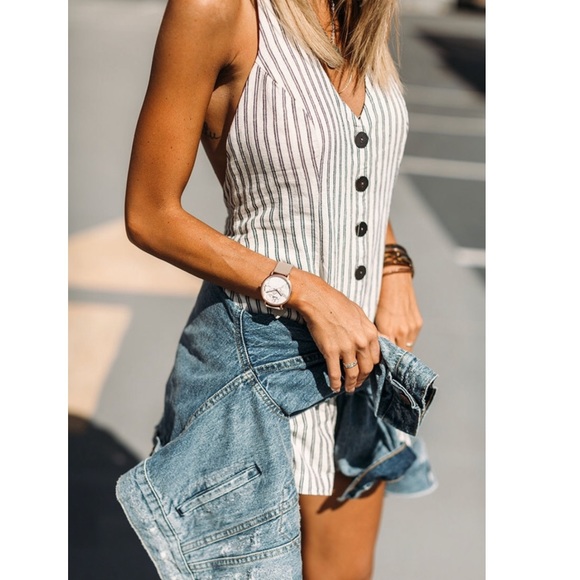 Urban Outfitters Pants - Cooperative | Parker Button-Front Halter Romper